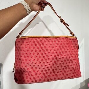 Dooney & Bourke Red Monogram Shoulder Bag and Matching Wristlet